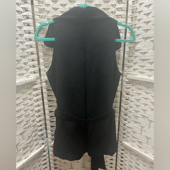 ZARA Black Sleeveless, Wrap Tunic Top with Tie-Waist Small - Picture 11 of 11